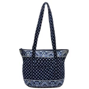 Vera Bradley Vintage 2000s Nantucket Navy Blue Quilted Tote Shoulder Bag